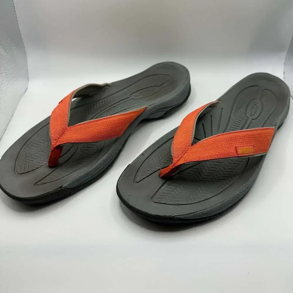 Keen Men's Kona Flip Flop Sandals Gray and Orange size 10